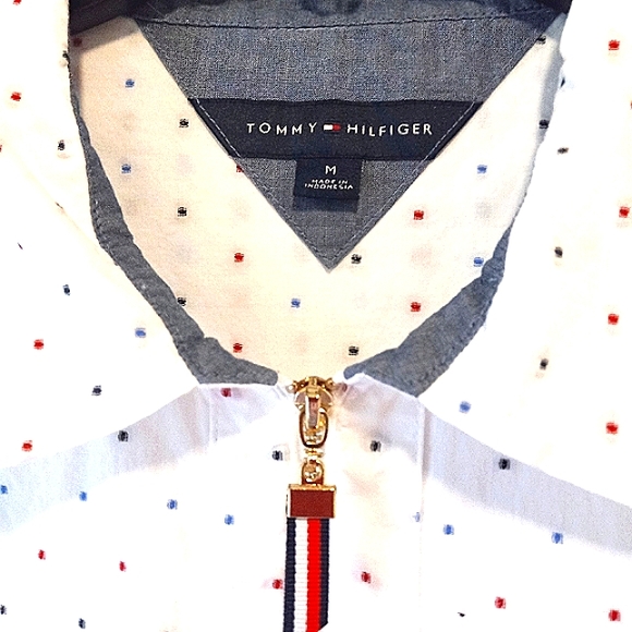 🔹Tommy Hilfiger ladies M preppy zip up pullover tunic top shirt🔹 - Picture 10 of 10